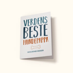 farsdagskort med teksten Verdens beste hundepappa! Gratulerer med farsdagen!