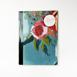 Bilde av originalt maleri med blomster malt på bokomslag