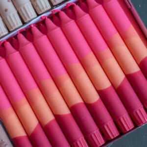 Lys i høstfarger rosa, burgunder og oransje