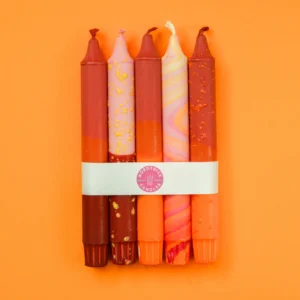 Bilde av pakke med lys med varme farger